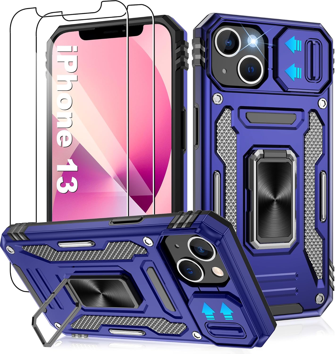 Best Jshru iPhone 13 Case, Special Case with Screen Protector [2 Pack] and Slide...