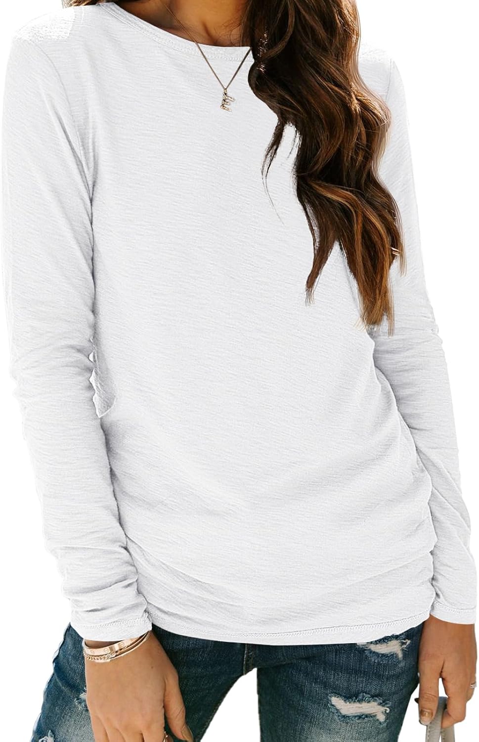 AUTOMET Womens Long Sleeve Round Neck Shirts Basic Tee Fall Tops Outfits Clothes...