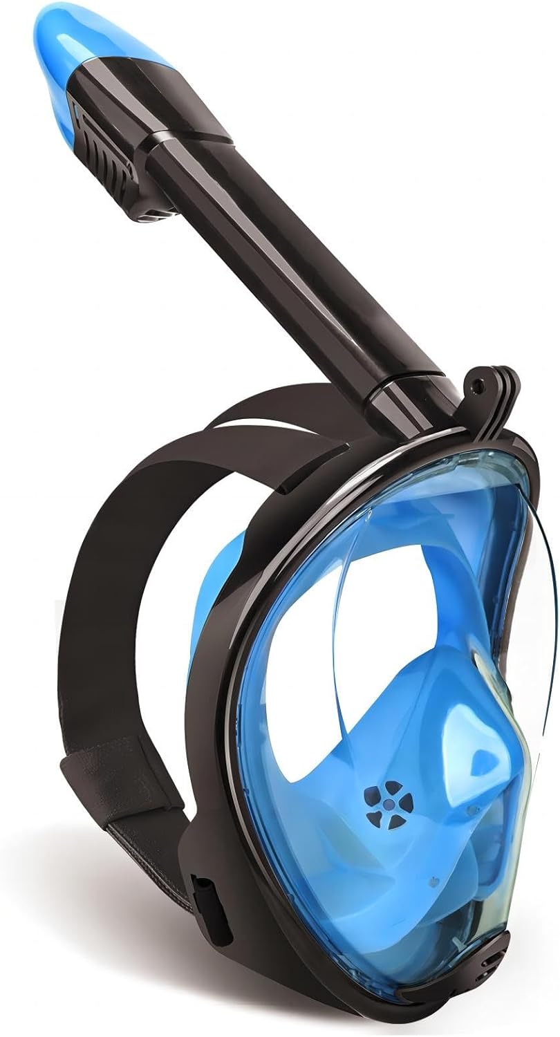 Full Face Snorkel Mask, Snorkeling Mask with Detachable Camera Mount, 180 Panora...