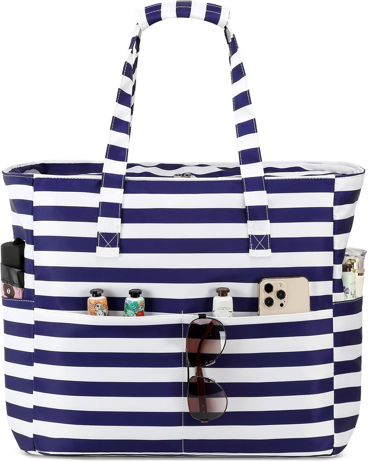 LEDAOU Beach Bag Waterproof Sandproof Women Tote Bag Pool Bag with Zipper for Gy...
