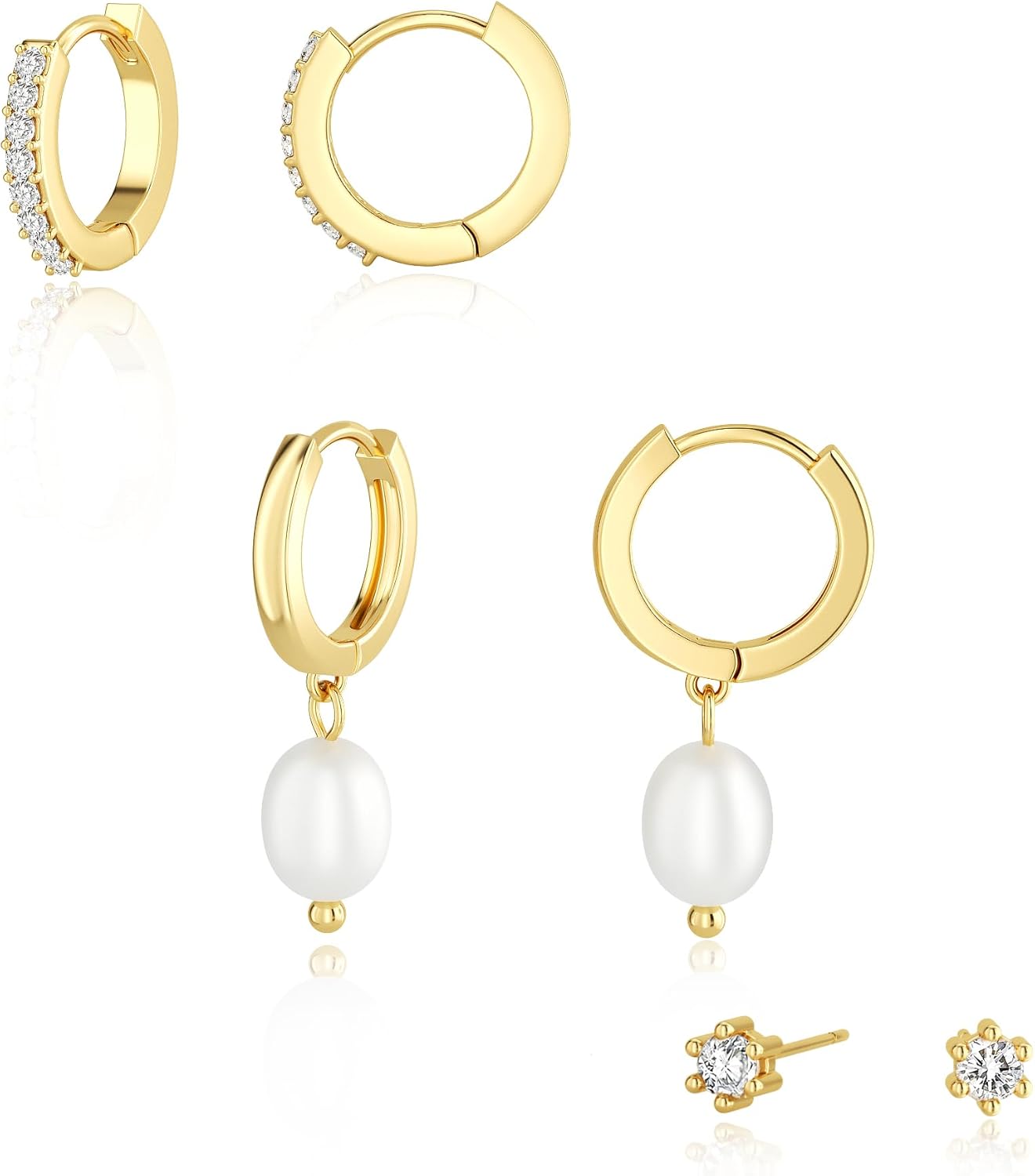 Stud Earrings for Women Dainty Gold Earrings|14k Gold Cartilage Earring Hypoalle...