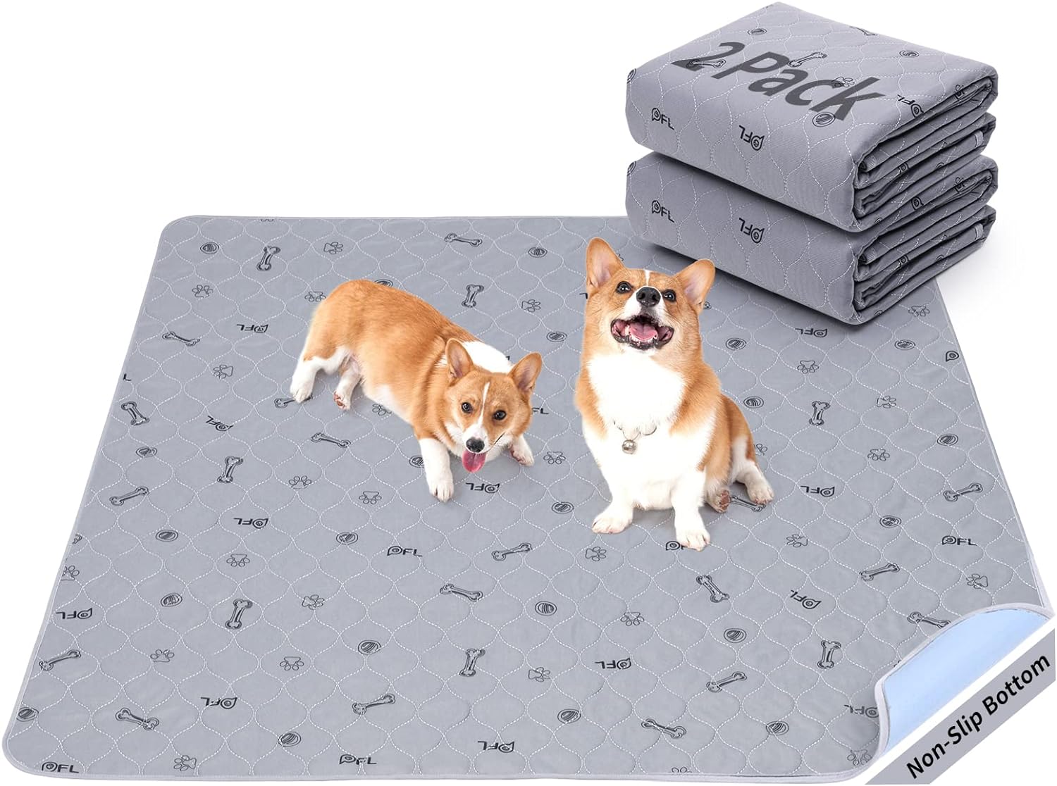Washable Puppy Pads 2Pack , 41x41 Reusable Pee Pads for Dogs, Absorbent Whelping...