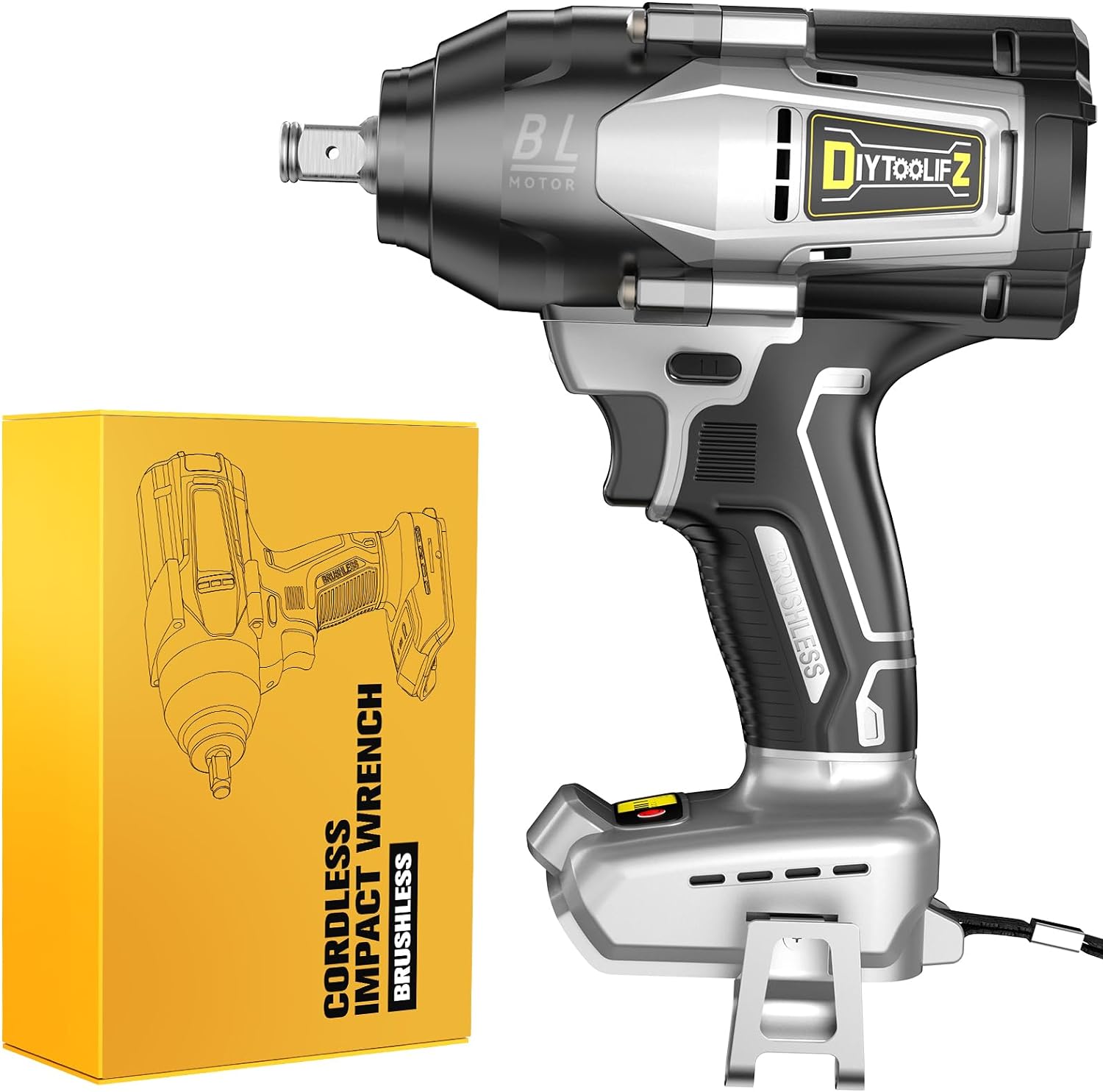 Cordless Impact Wrench 1/2 inch for Dewalt 20V Battery, 600 Ft-lbs (810N. m) Bru...