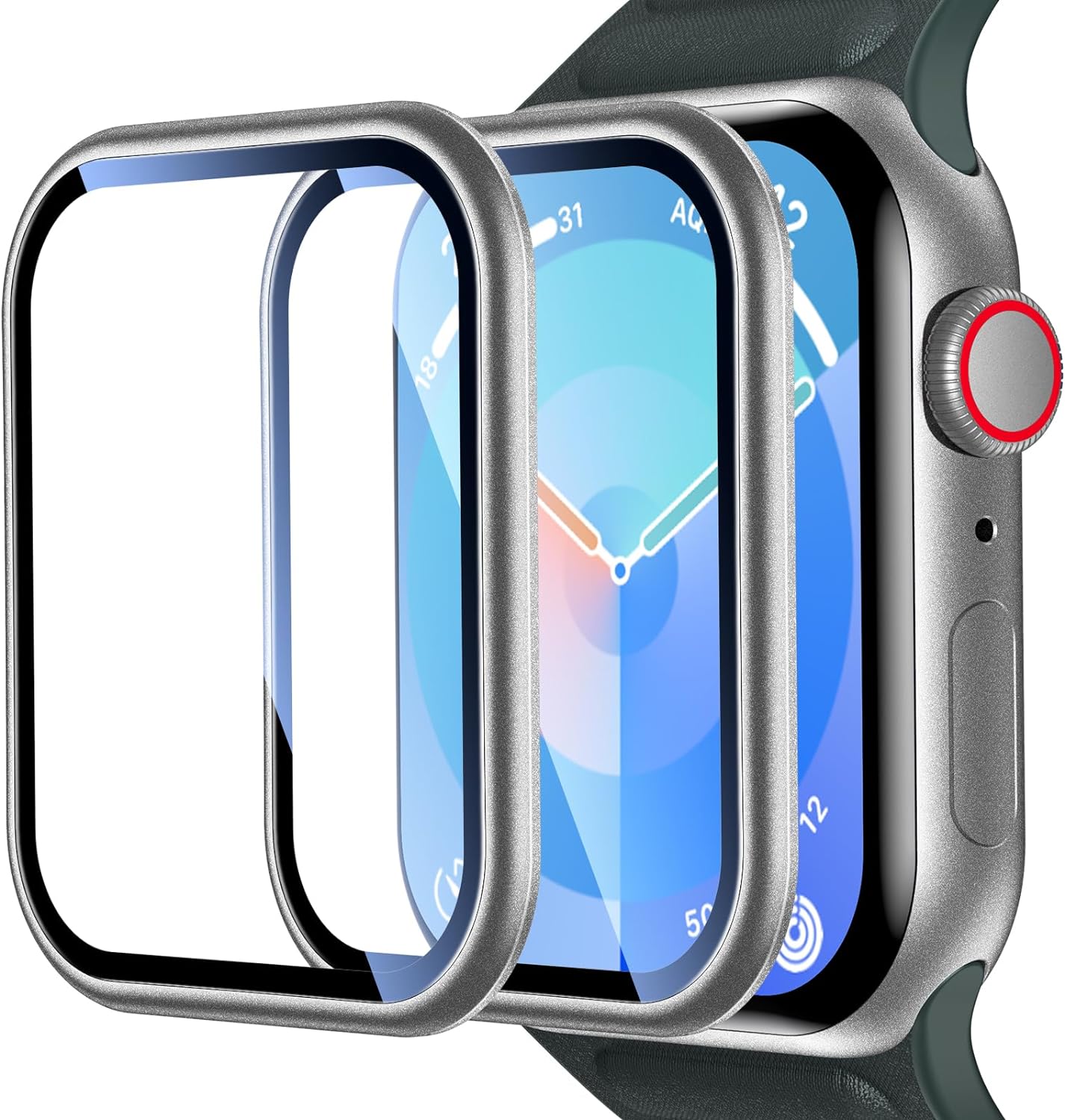 UniqueMe Compatible for Apple Watch Series 9/8/7 Screen Protector 41mm,[9H Tempe...