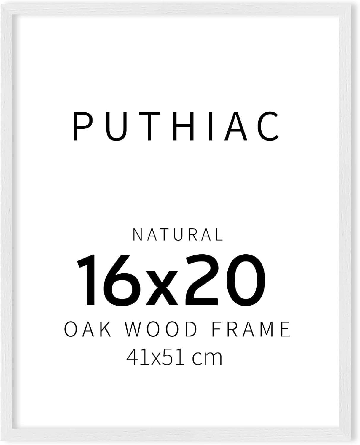 puthiac 16x20 White Picture Frames for Wall - Minimalist 16x20 Oak Wood Frames,...