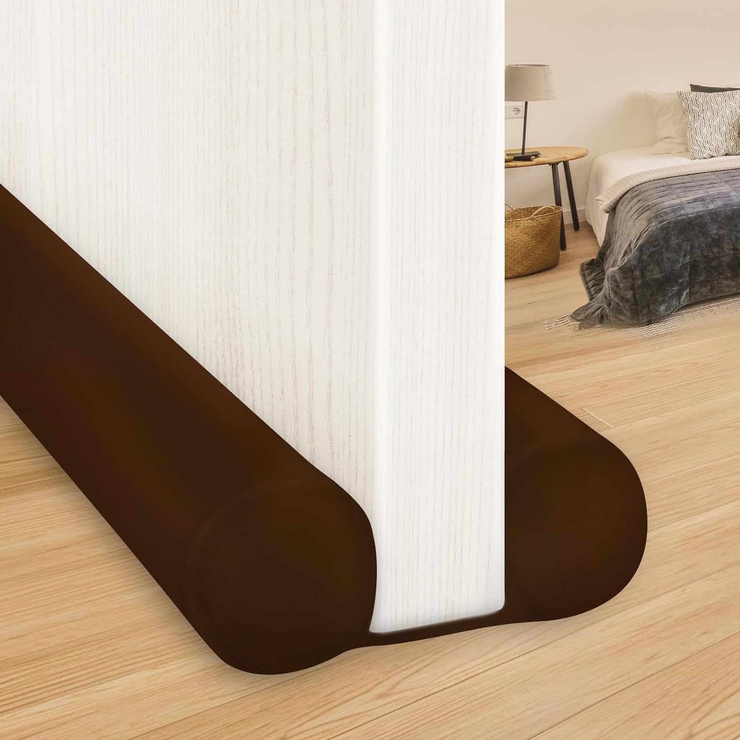 MAXTID Brown Large Door Draft Stopper 30 Inch for Small Size Bedroom Door, Fits...