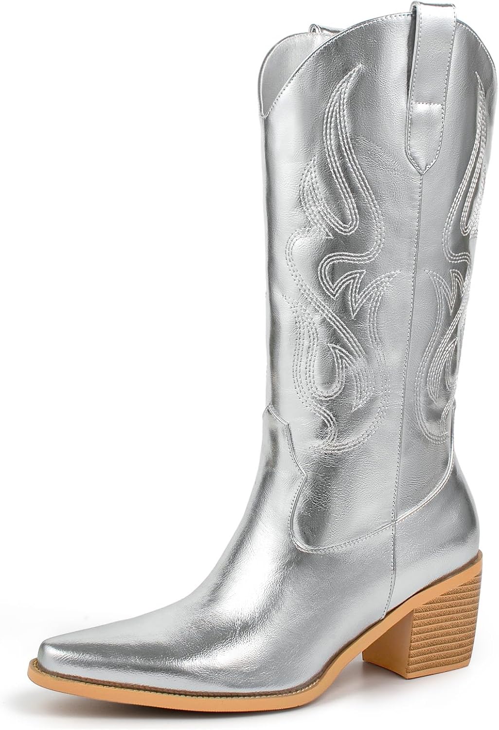 Pasuot Cowboy Boots for Women - Cowgirl Western Mid Calf Boots with Embroidery,...