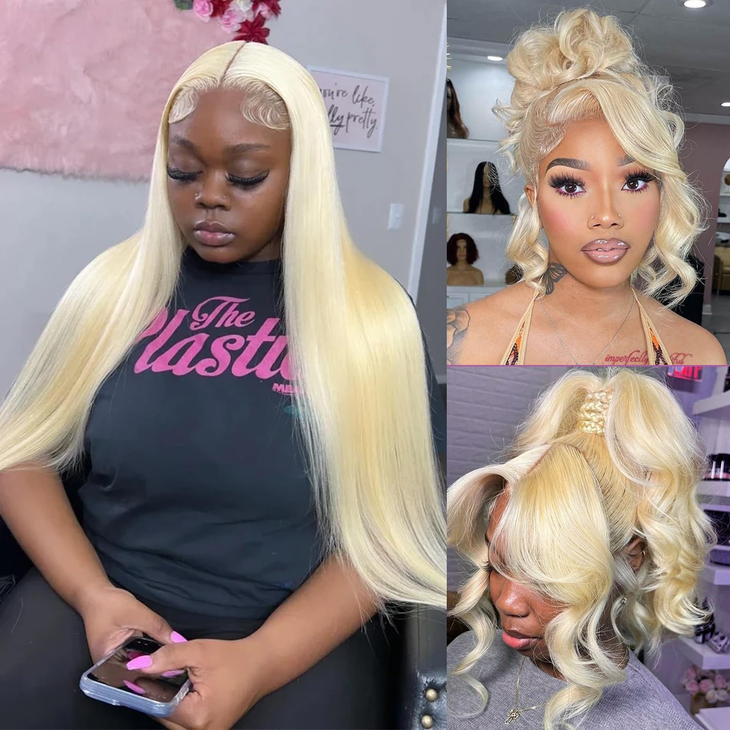 360 Lace Front Wigs Human Hair 613 long Lace Front...