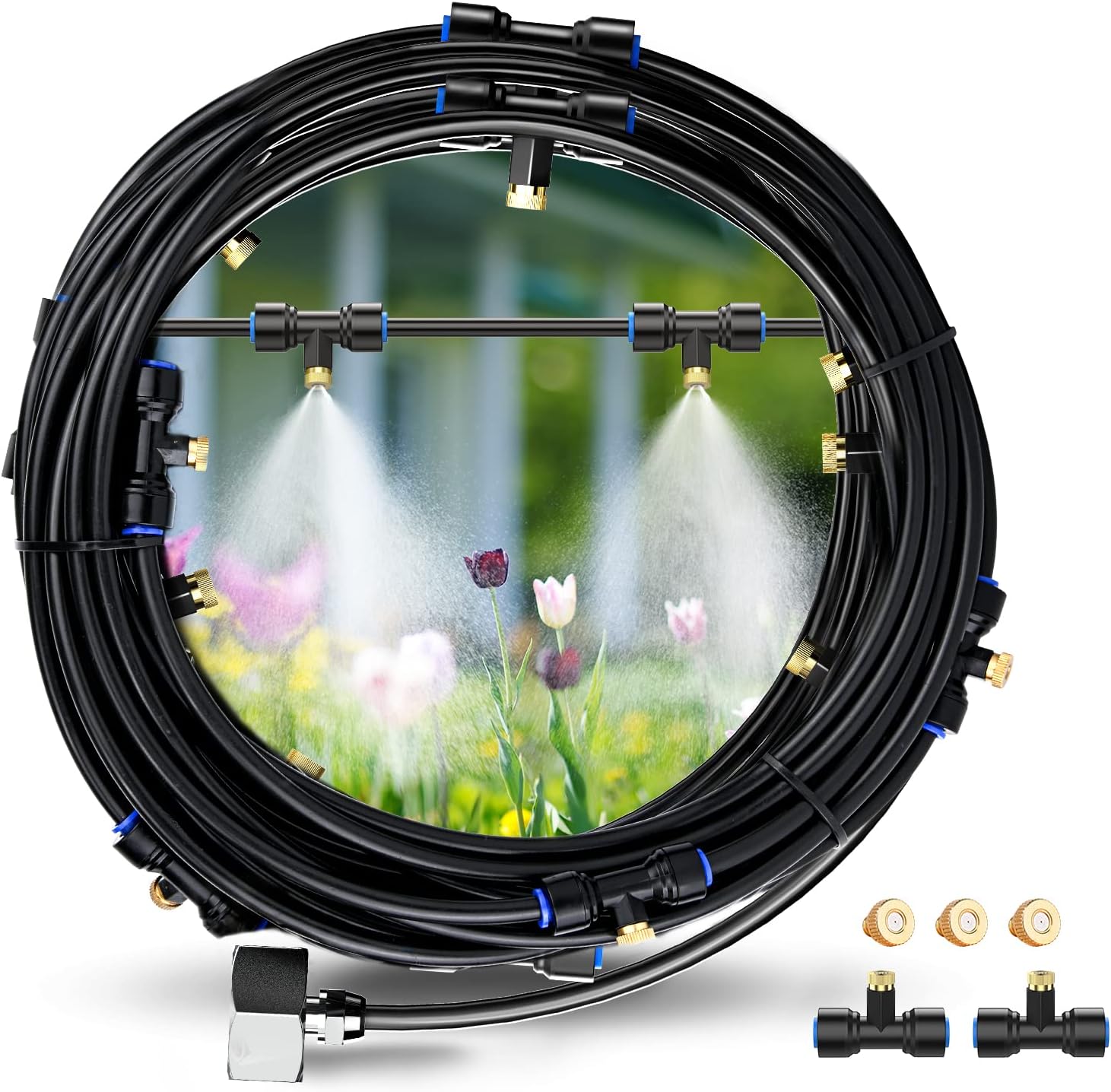 Keten Misting Cooling System, 59FT(18m)+Extra 13FT(4m) Misting Line, Misters sys...