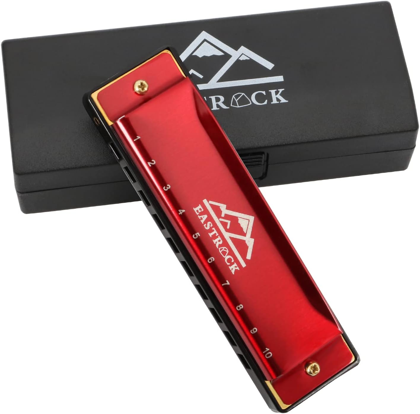 EastRock Blues Harmonica 10 Hole C Key with Case,...