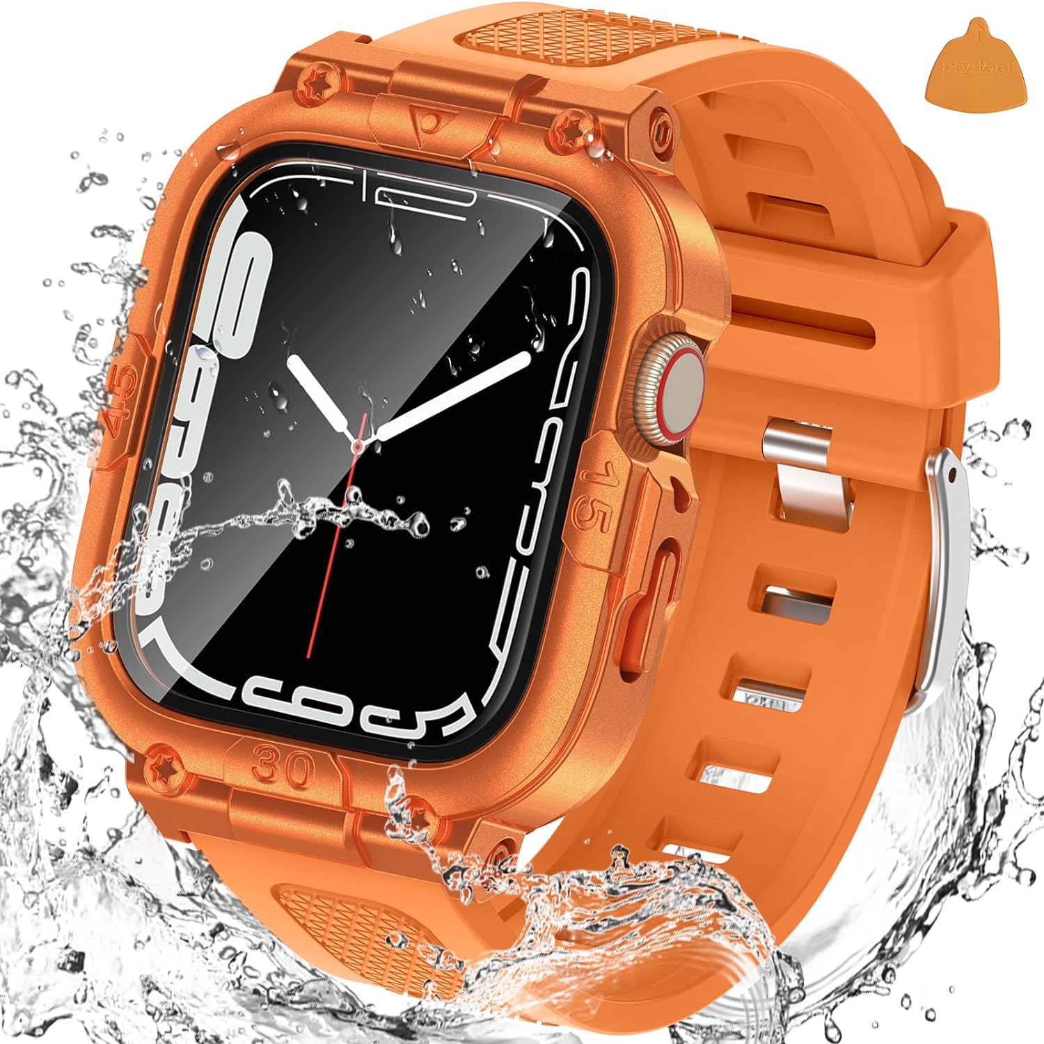 Goton 3 in 1 Waterproof Case and Band with Tempered Glass Screen Protector for A...