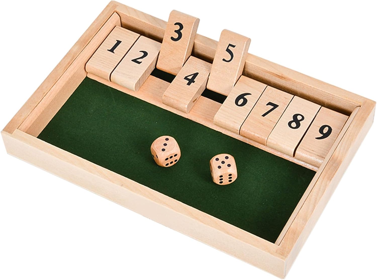 EACHHAHA Shut The Box 9er -Wooden Table Game,Dice Games,Travel Game,Educational...