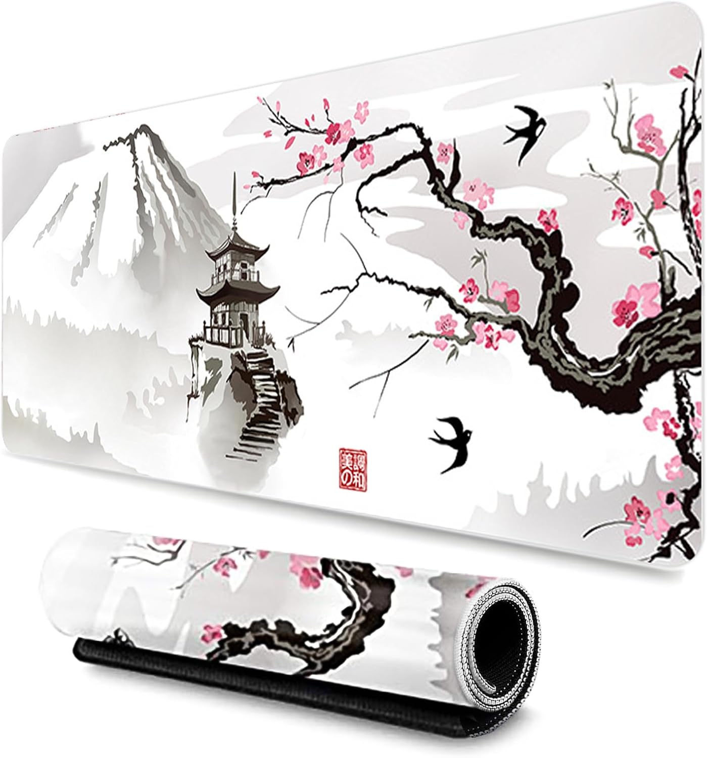 Bright Creations Ink Painting Mouse Mat, XL Gaming Mouse Pad, Office Mousepad wi...