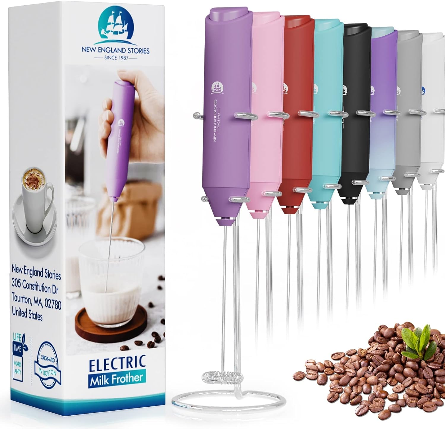 Powerful Milk Frother Handheld Foam Maker, Mini Whisk Drink Mixer for Coffee, Ca...