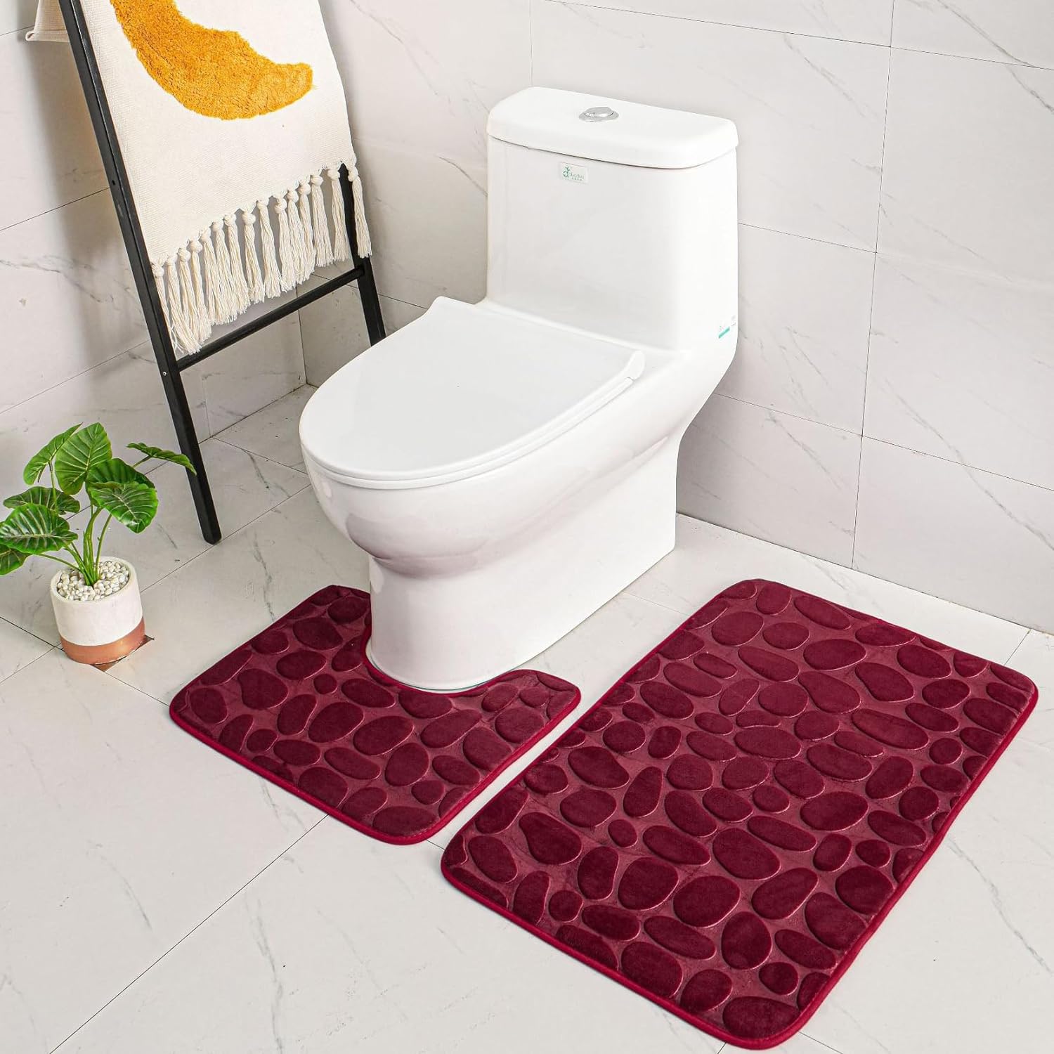 Best Two Piece Bath Mat Set, ele ELEOPTION Memory Foam Bath Mats, Special Non-Sl...
