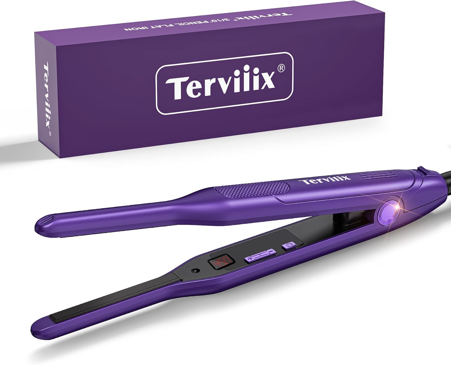 Terviiix Ceramic Pencil Flat Iron for Edges, 3/10 Inch Skinny Hair Straightener...