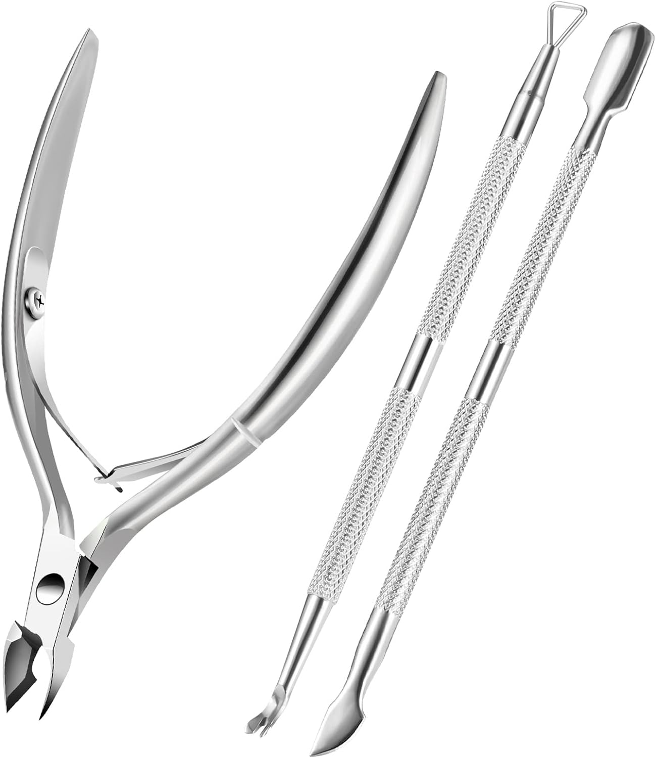 Cuticle Trimmer Cuticle Remover with Cuticle Pusher, XUNXMAS Professional Stainl...
