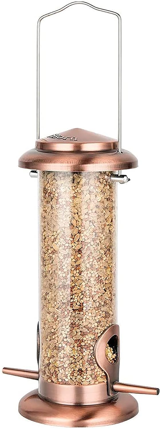 iBorn Metal Bird Feeder Hanging Wild Bird Feeders for Mix Seed Blends Heavy Duty...