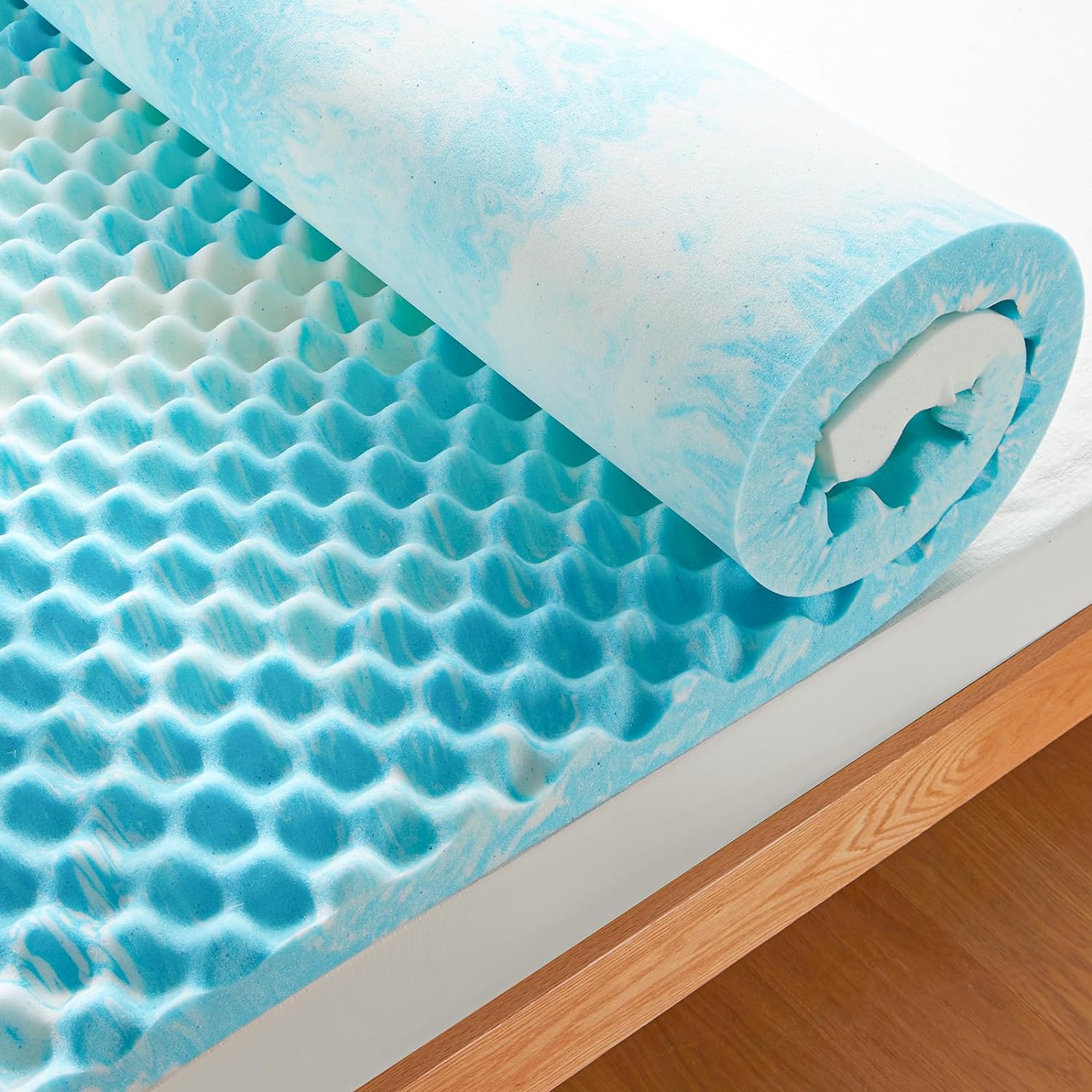PERLECARE 2-Inch Queen Egg Crate Memory Foam Mattress Topper for Pressure Relief...