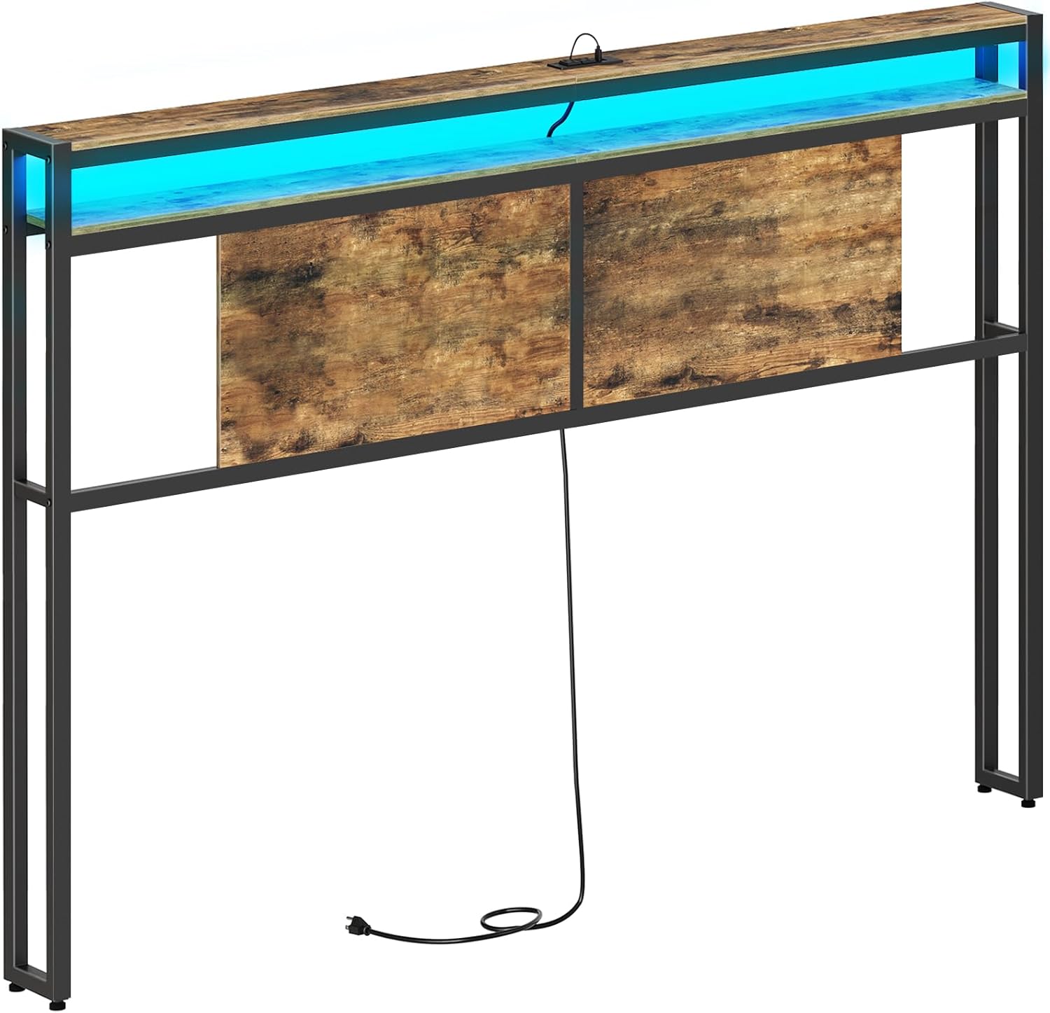 King Size Headboard, Headboard with Light and Outlets, Headboard with 2 Storage...