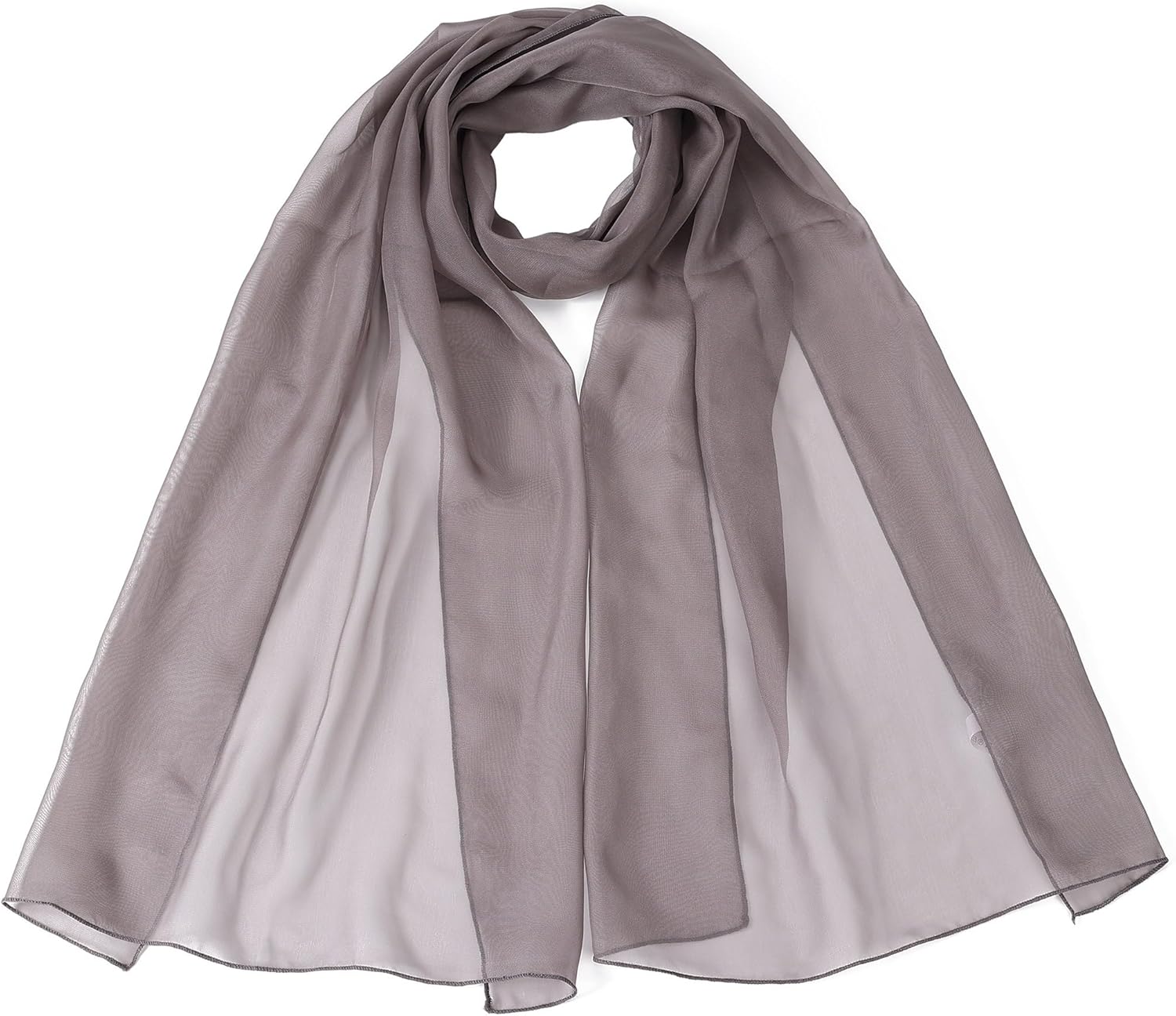 World of Shawls Elegant Sheer Chiffon Scarf Wrap Soft Plain Neck Wrap Idea for W...