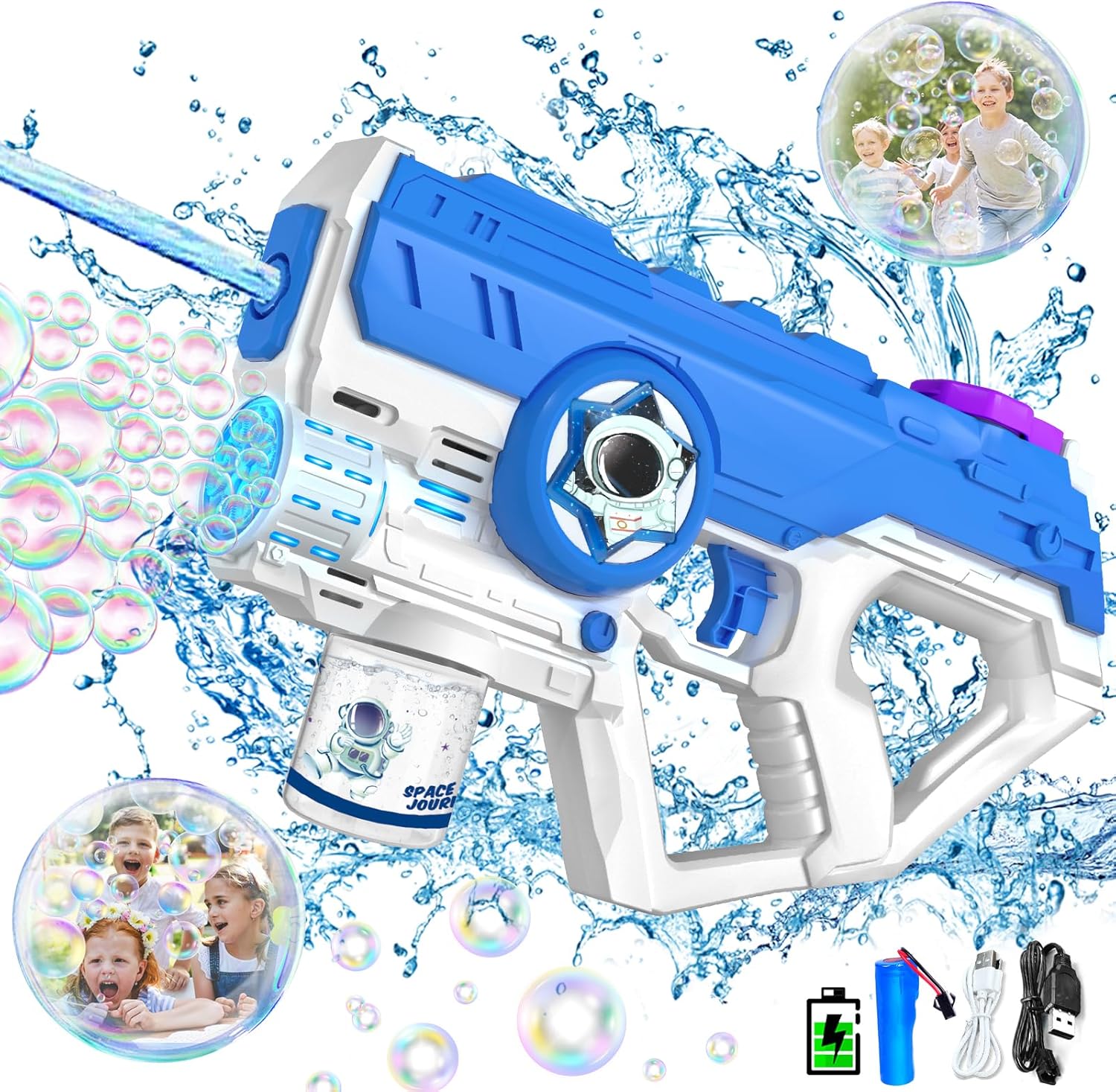 VATOS Electric Water Gun Toy for Kids Adults, 2 in 1 Automatic Water Squirt 500C...