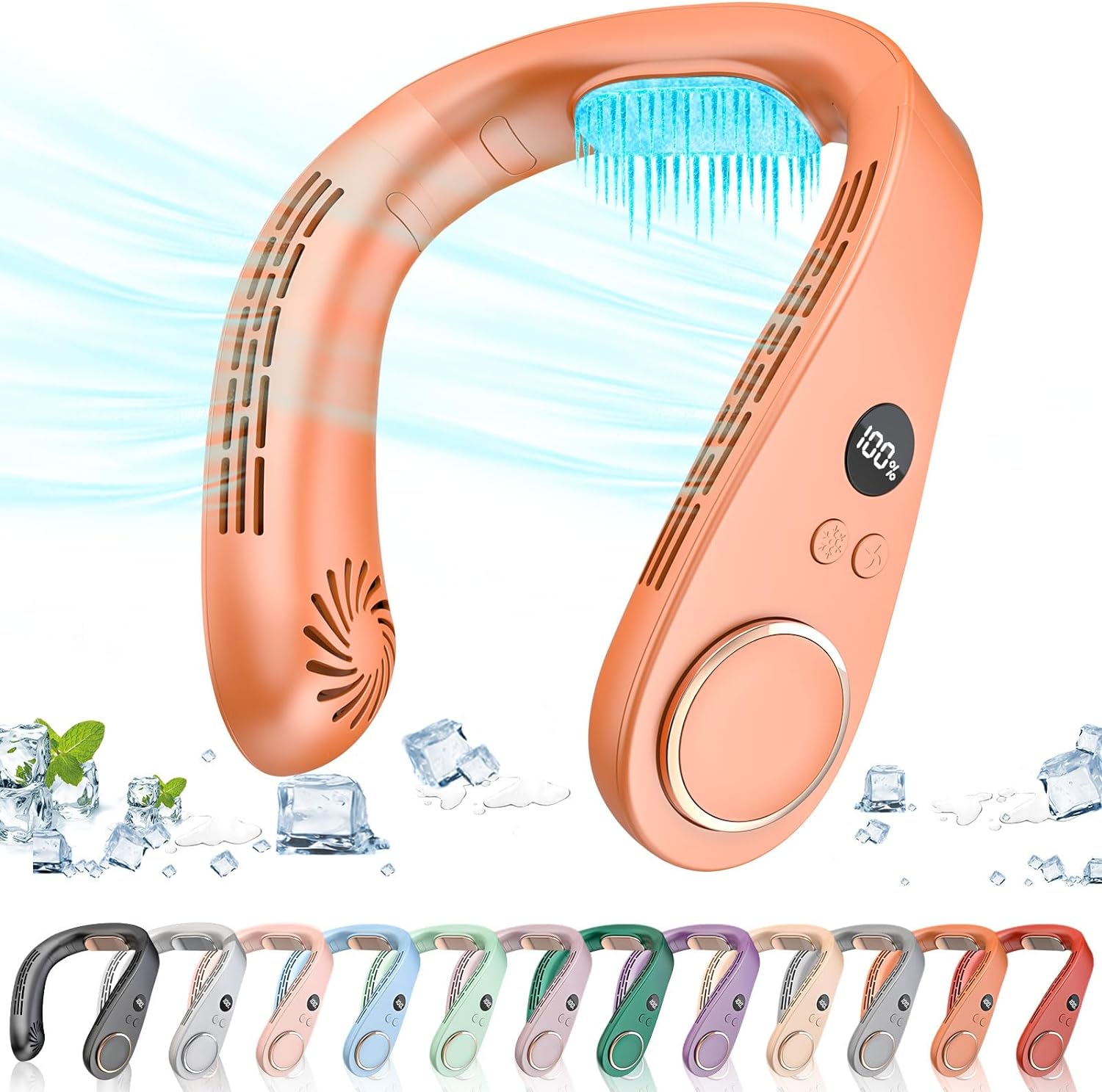 DUOLZ Neck AC Fan,Personal Cooling Neck Fan,Portable Bladess Neck Fans that Blow...
