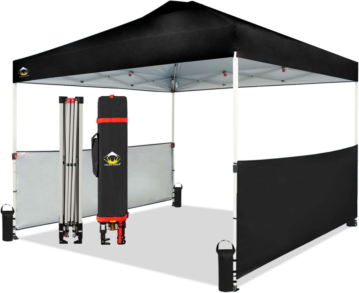 CROWN SHADES Canopy Tent, 10 x 10 Foot Portable Pop Up Outdoor Shelter with 2 Ha...