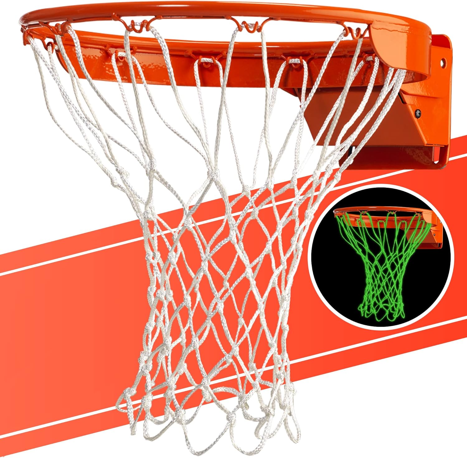 Heavy Duty Basketball Net Replacement - All Weather Anti Whip, Fits Standard Ind...