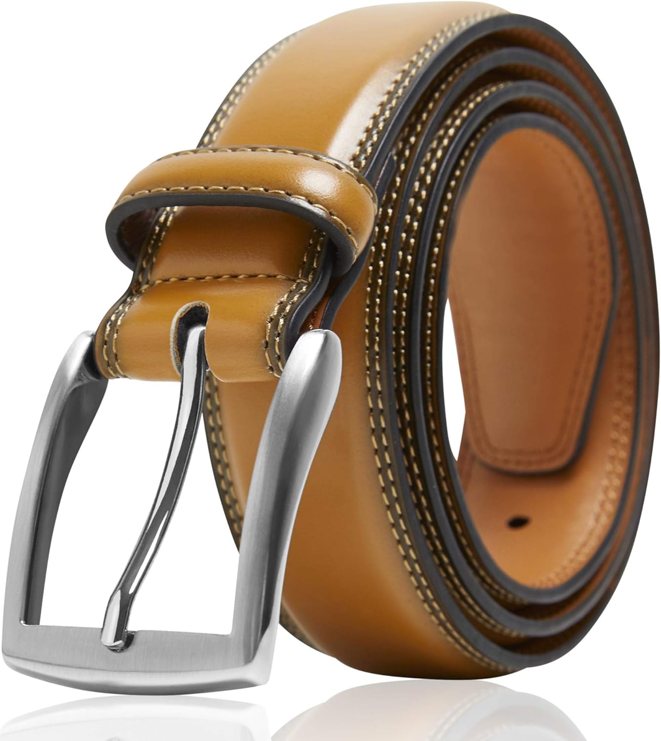 Genuine Leather Dress Belts For Men - Mens Belt For Suits, Jeans, Uniform With S...