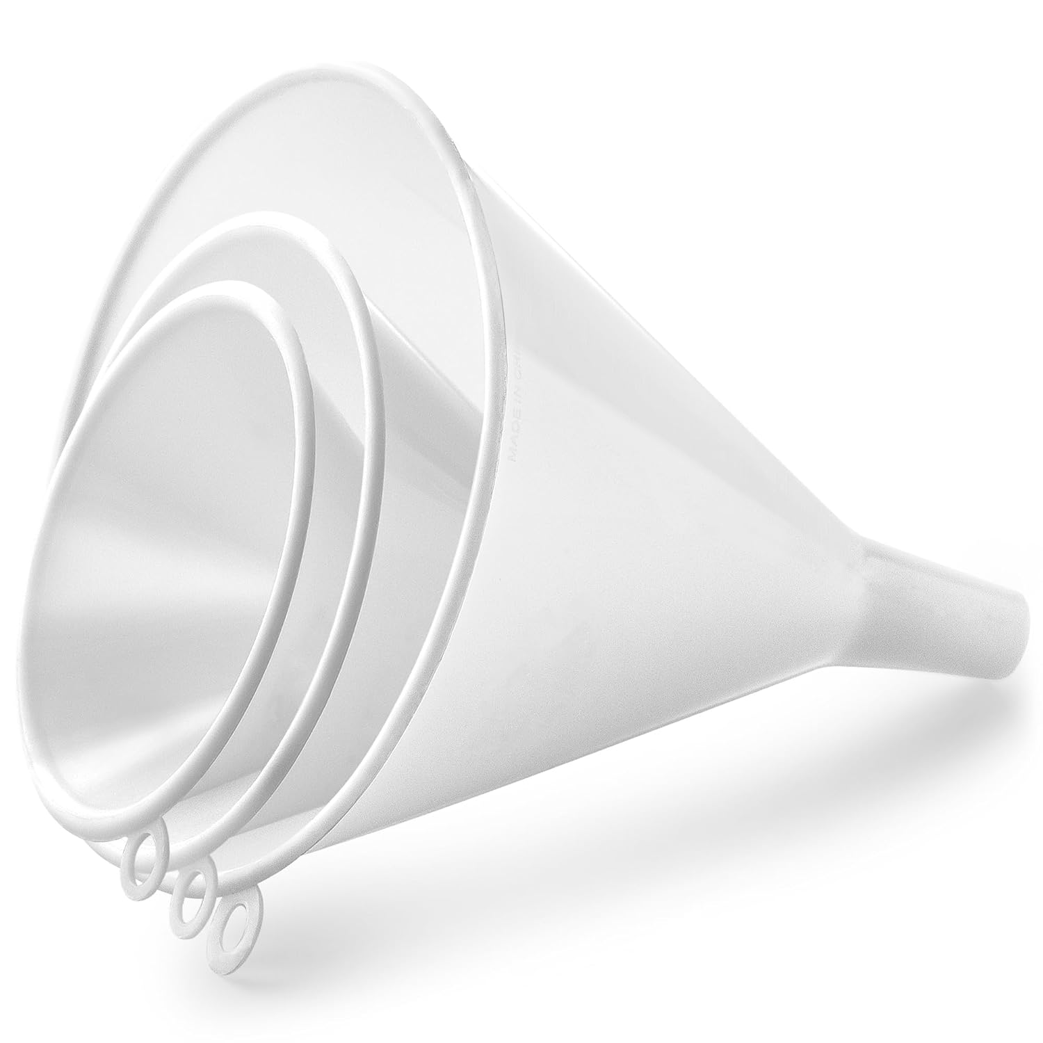 Zulay 3-Pieces Plastic Funnel Set - Large, Medium, and Small Kitchen Funnels for...