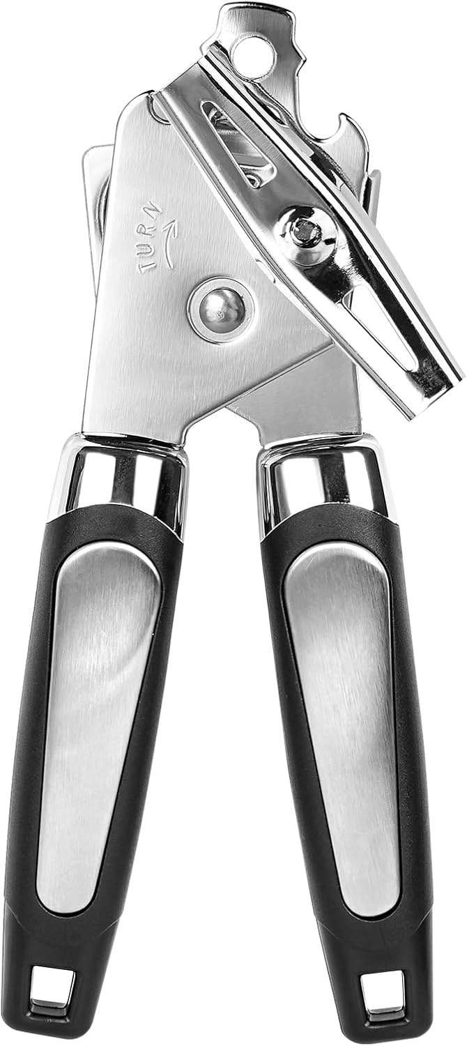 Tin Openers Can Opener 3-in-1 Stainless Steel Manual Tin Openers with Non-Slip H...