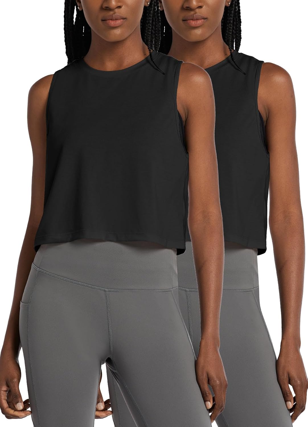 BALEAF Workout Tops for Women Crop Tank Top Quick Dry Athletic Gym Exercise Slee...