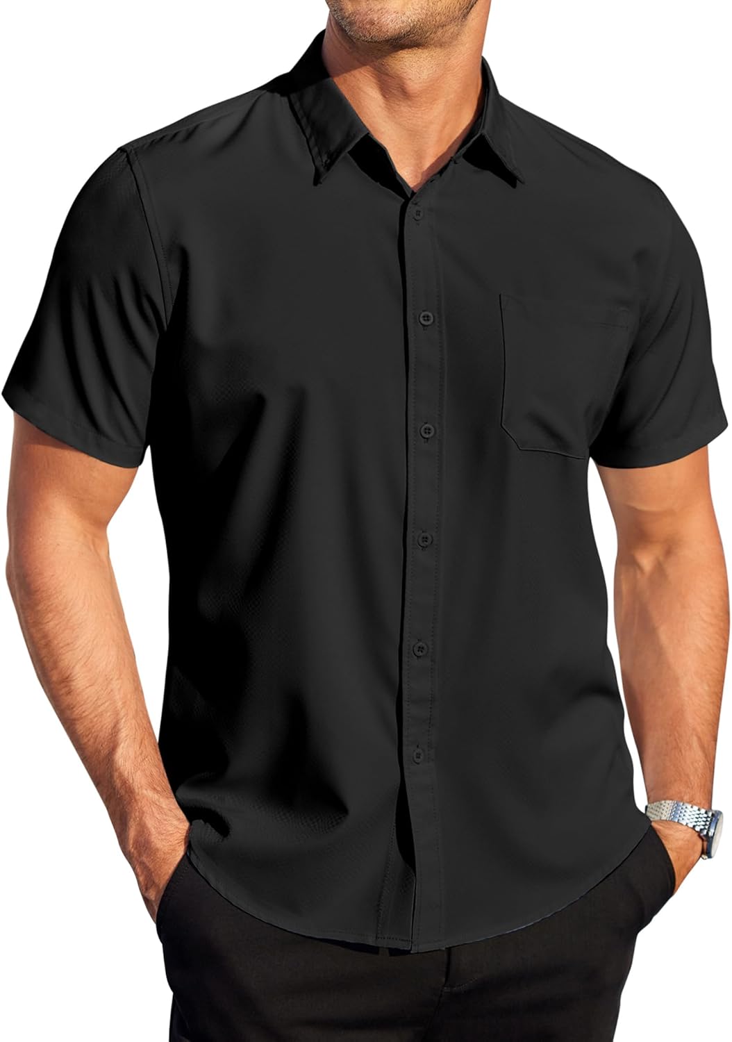 COOFANDY Mens Casual Dress Shirt Short Sleeve Wrinkle Free Dress Shirt Business...