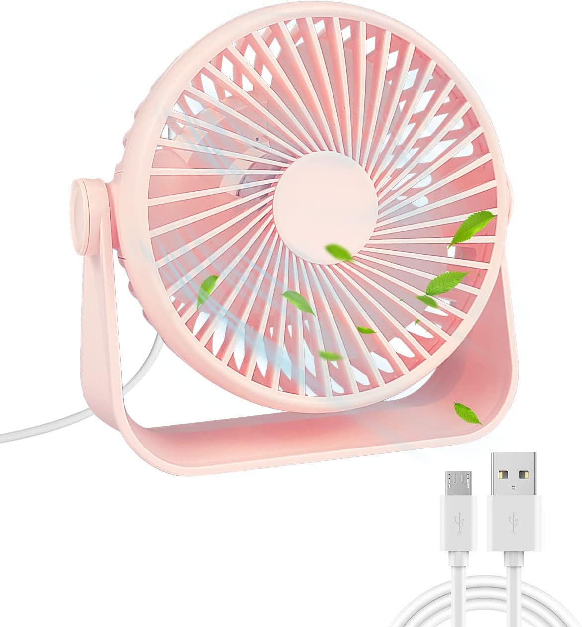 Maxesla USB Desk Fan, 4 Speeds Table Fan with Strong Airflow & Quiet Operation,...