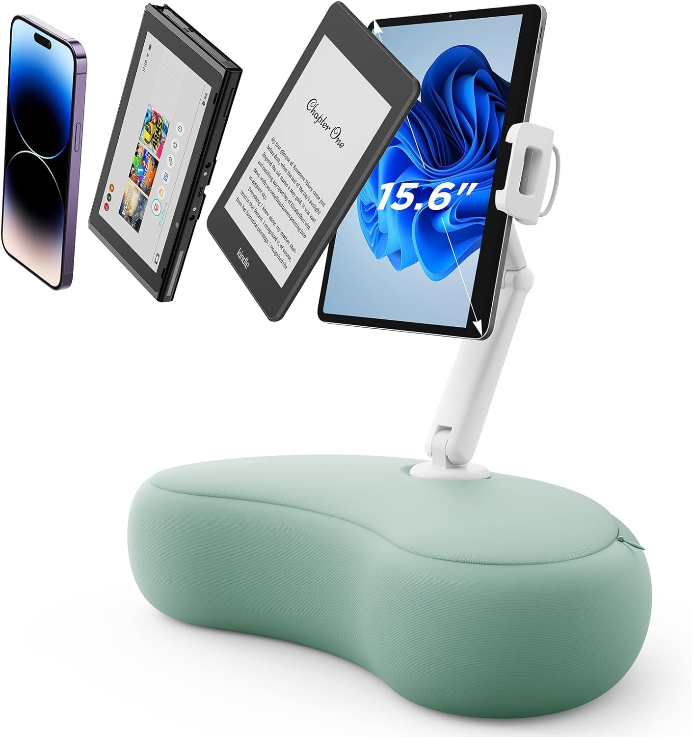 SAIJI Tablet Stand Pillow, 360° Adjustable Tablet Holder for Bed with Flexible D...