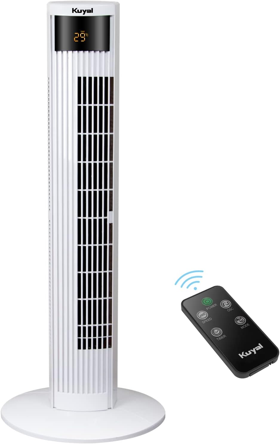 Kuyal Oscillating 38-inch Tower Fan, Powerful 45W Motor with Remote Control, 12...
