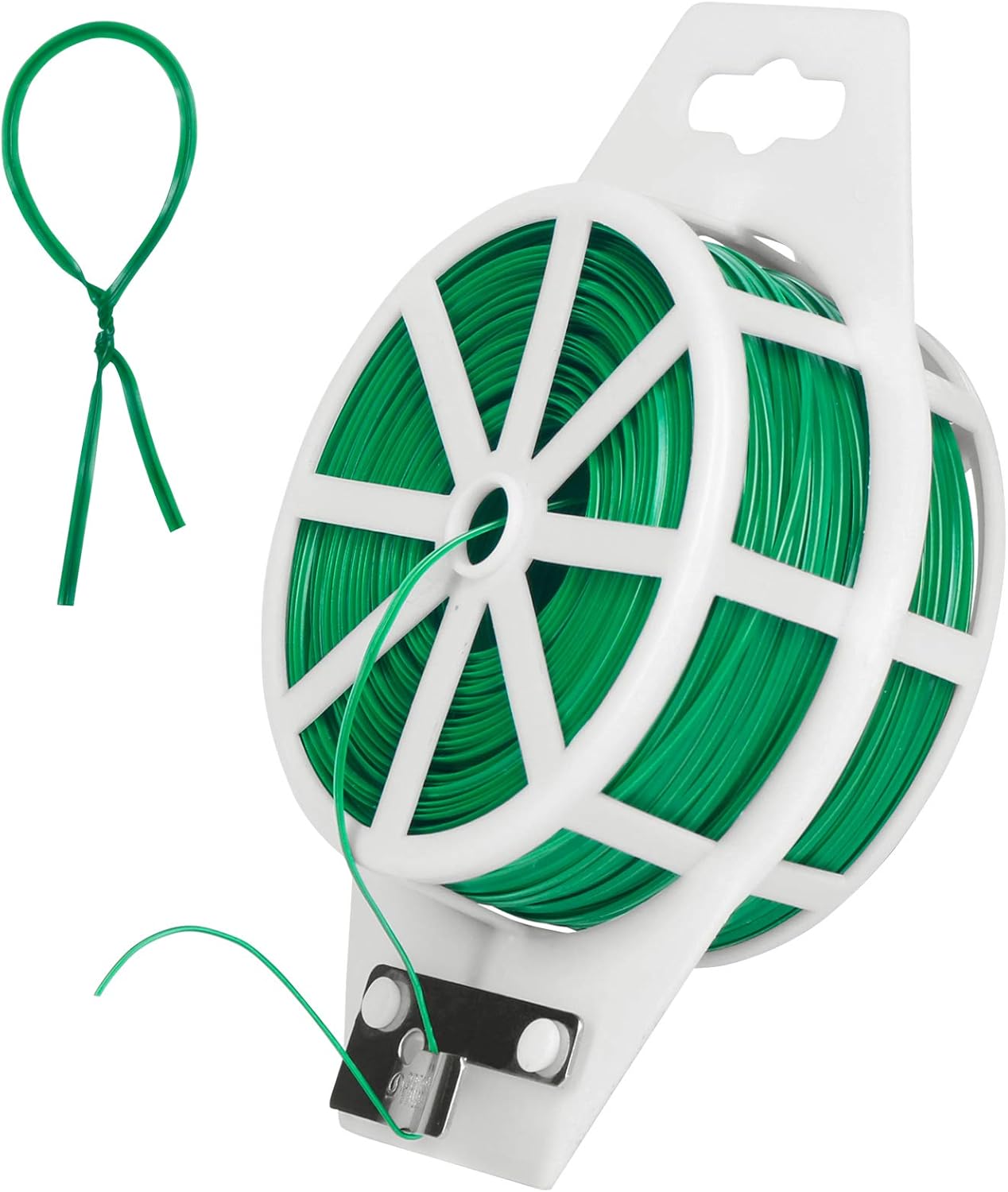 tenn well Green Garden Wire, 328 Feet Plant Ties Wire with Cutter for Gardening...