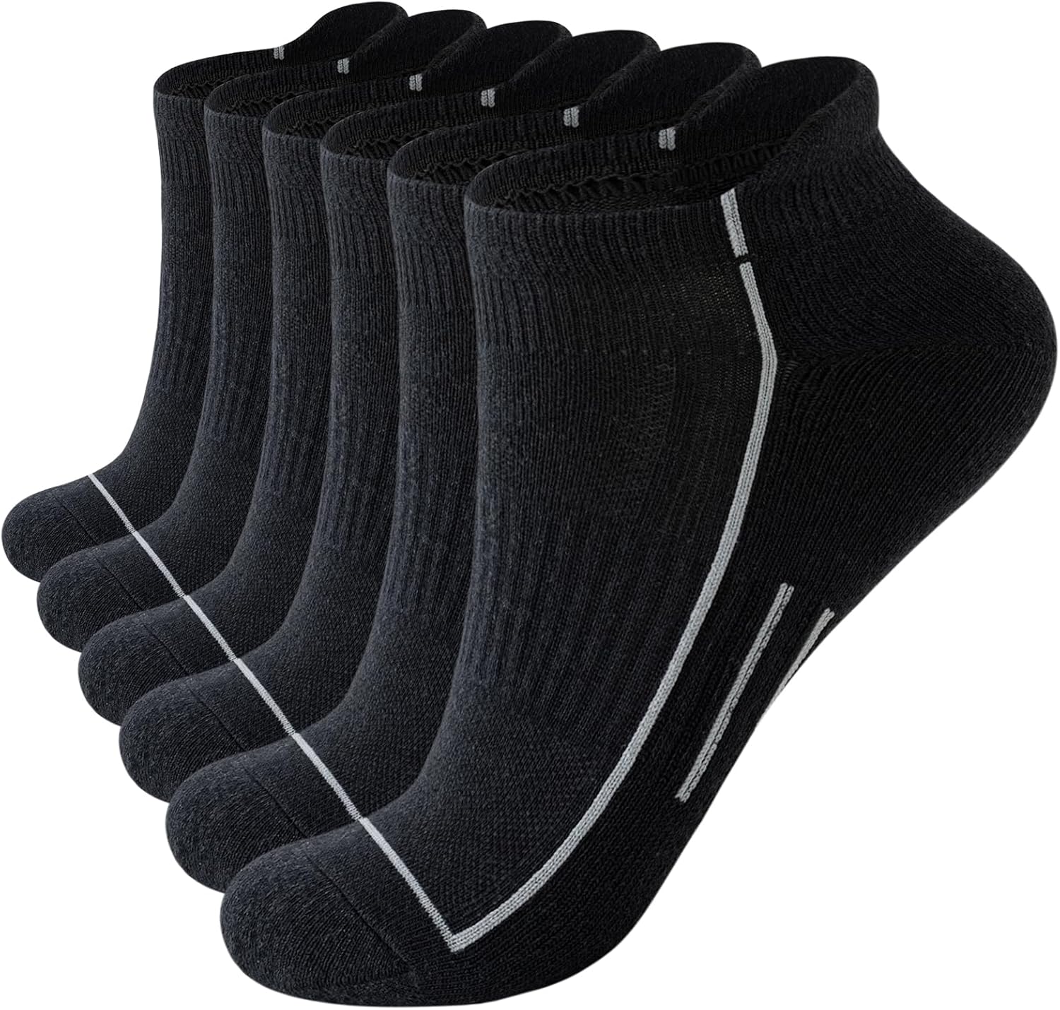 Stoeury Mens Trainer Socks, Thick Cushion Anti Blister Running Socks, Low Cut An...
