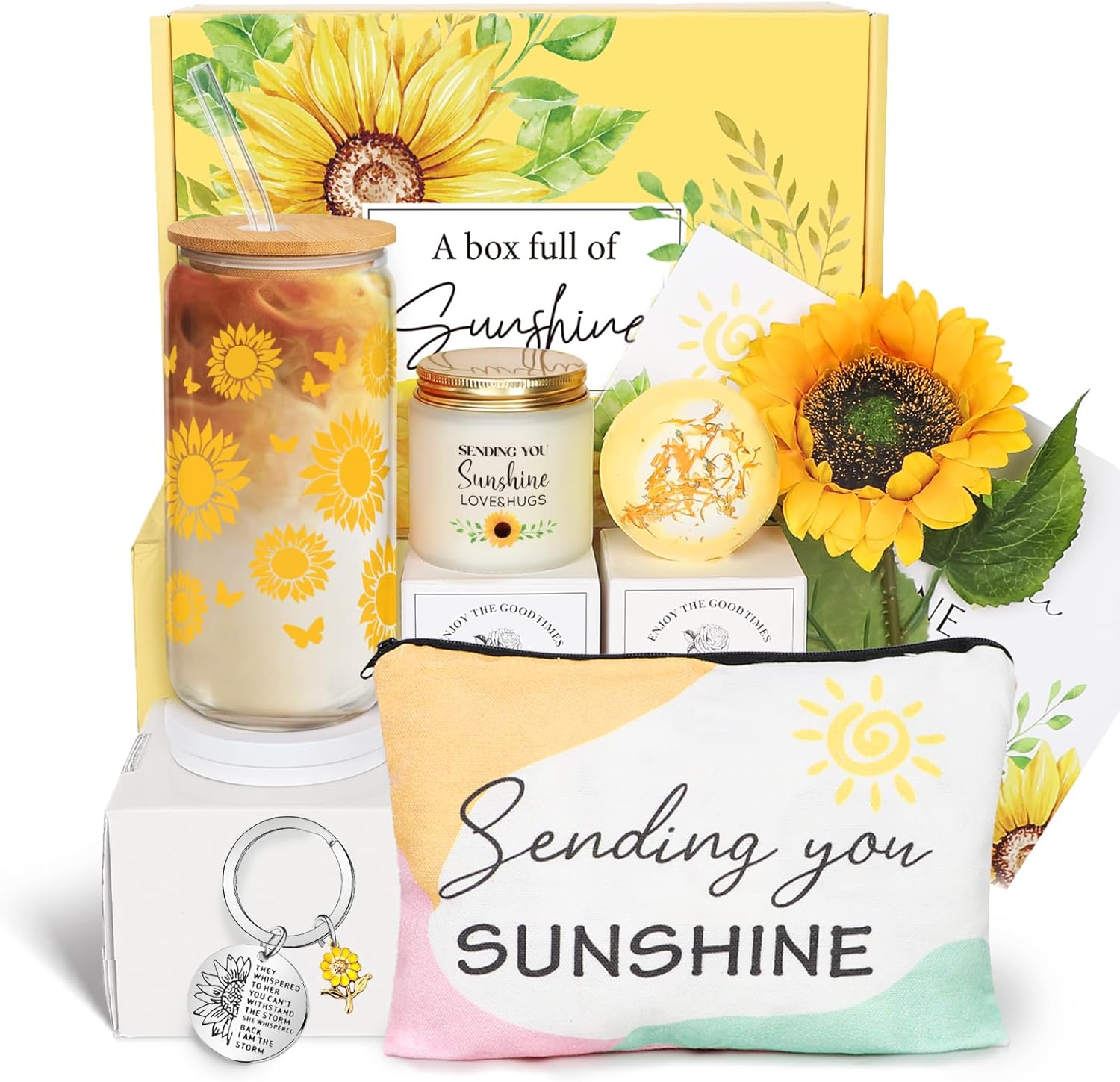Birthday Gifts for Women, Get Well Soon Gifts Sending Sunshine Sunflower Gift Ba...
