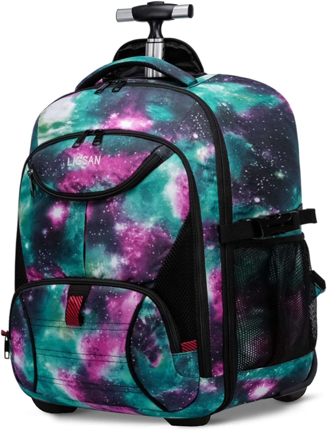 Rolling Backpack for School, 17inch Wheeled Laptop Backpack for Girls Boys Stude...