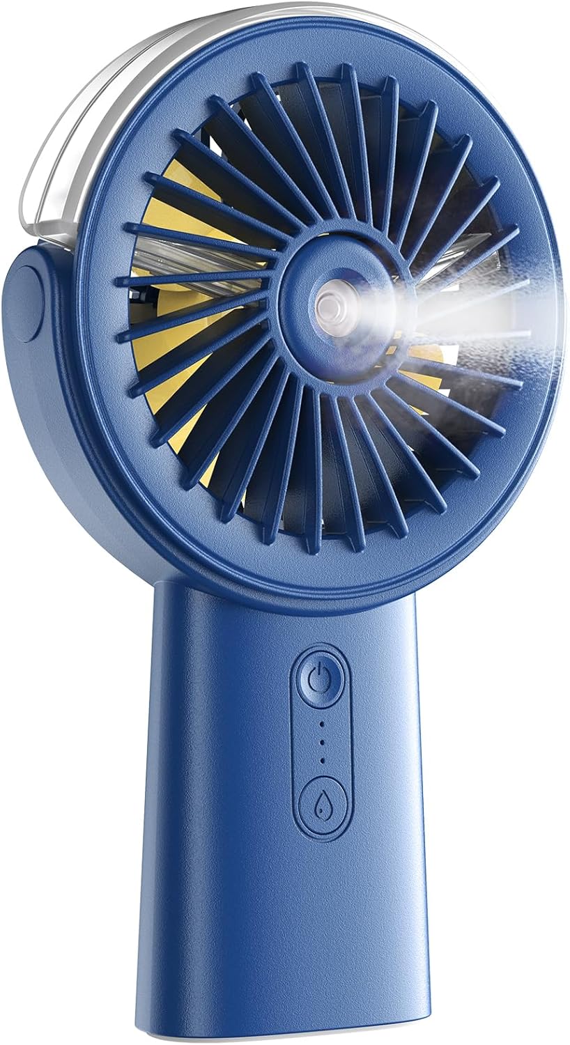 Otlonpe Misting Fan Portable Fan with Mist, 4000mAh Rechargeable Handheld Fan Ba...