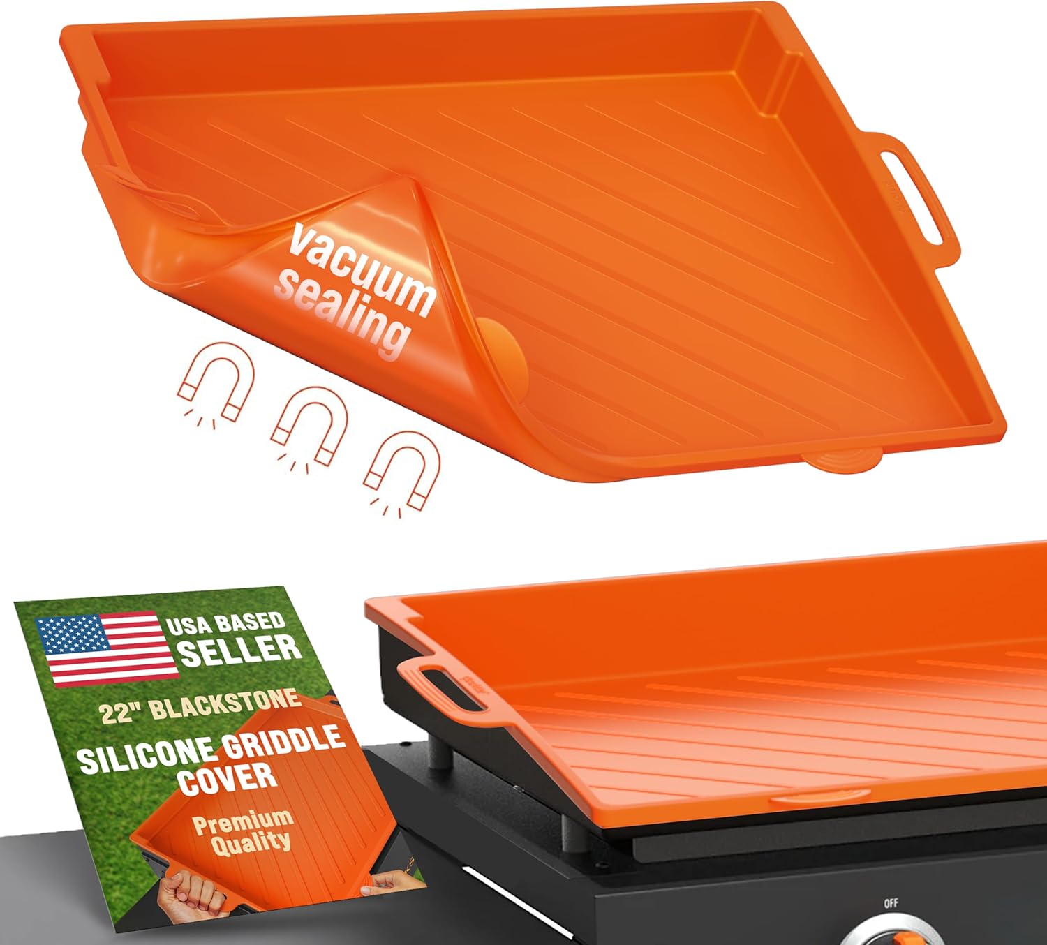 PREMIUM Silicone Griddle Mat Cover for Blackstone Grill - 22 Inch Full-Edge Prot...