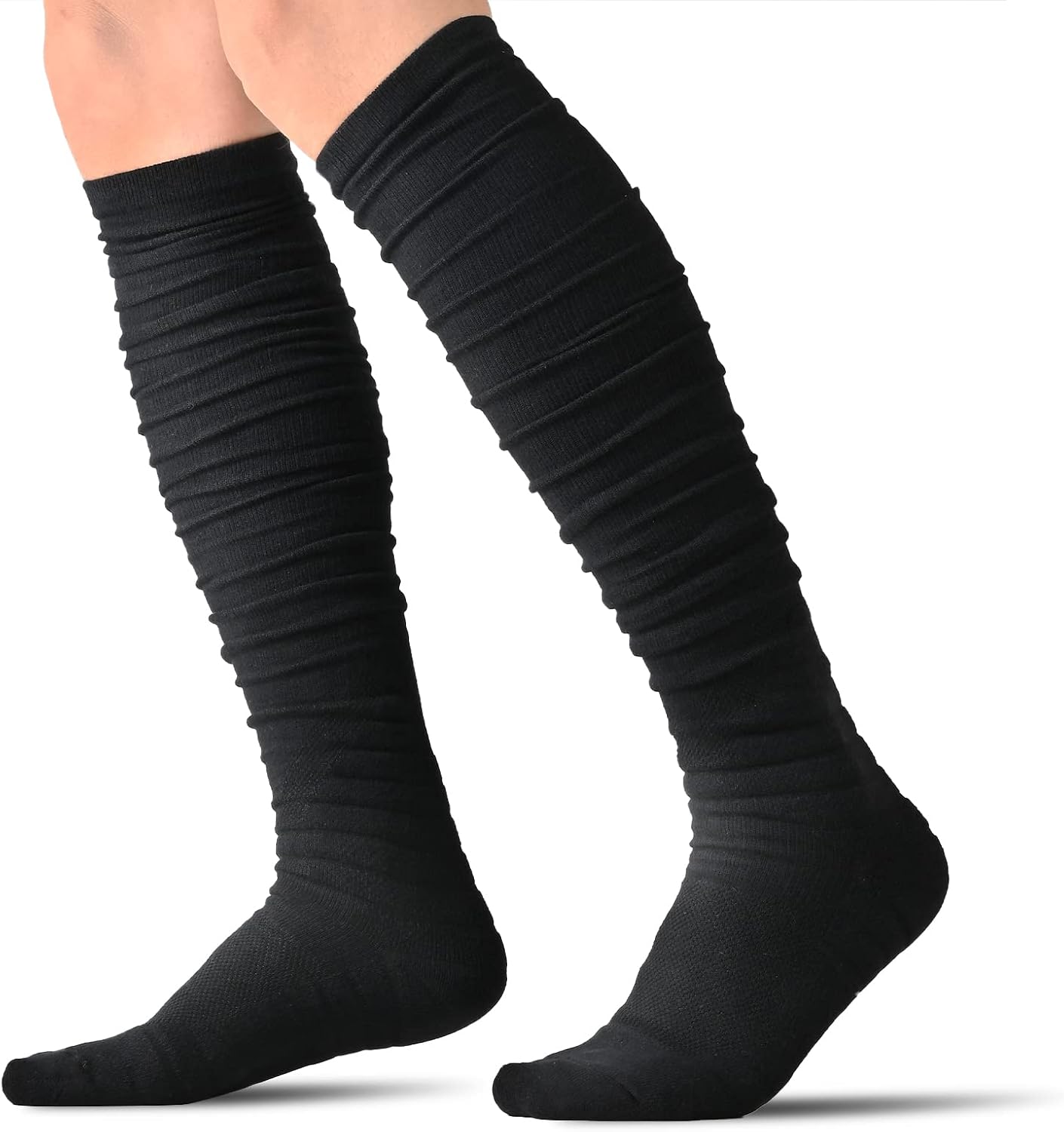 Scrunch Football Socks Ultra Long 1 Pack/2 Packs Combed Cotton With Ankle Suppor...