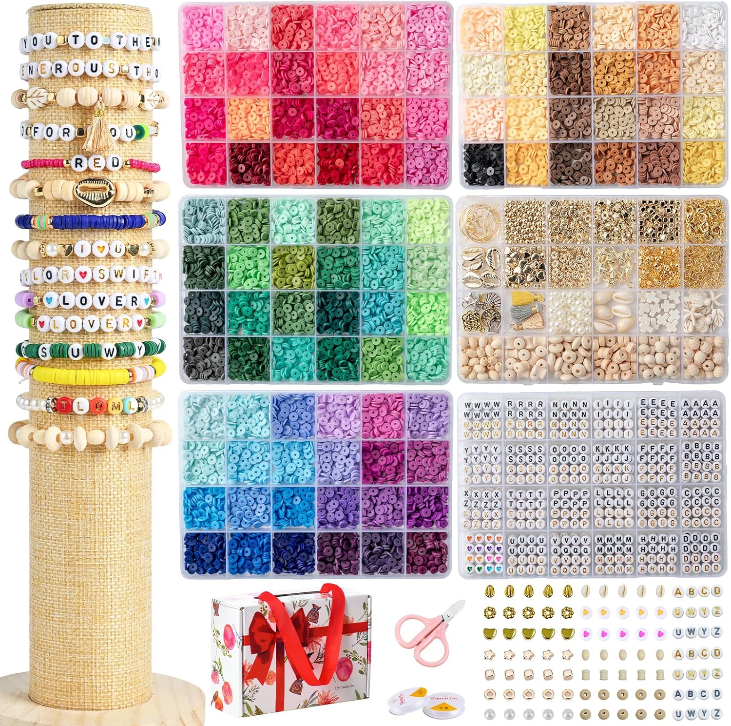 SJZWSD Bracelet Making Kit - 6-Box15000pcs Clay Be...