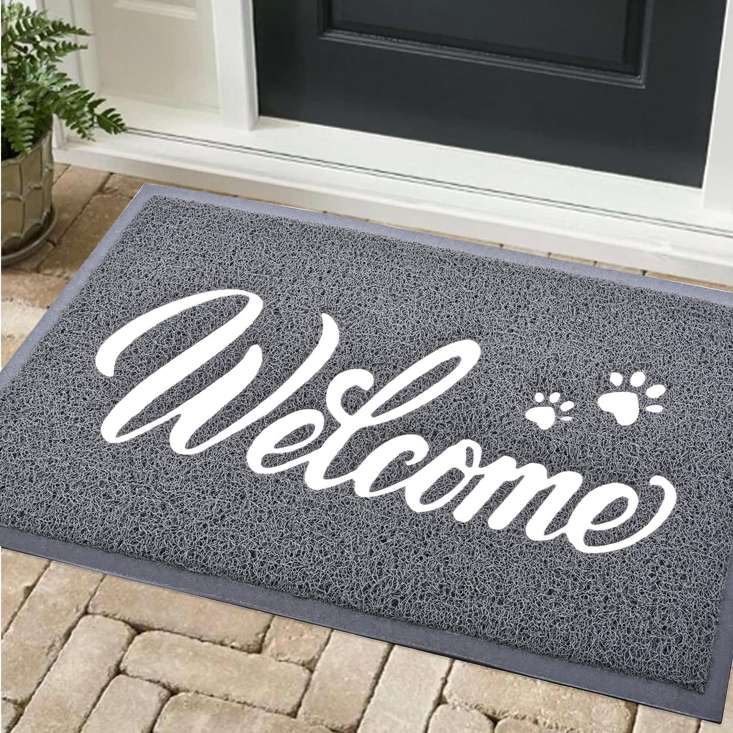 Door Mat Welcome, Outdoor/Indoor Heavy Duty Non Slip Doormat for Front Door Enta...