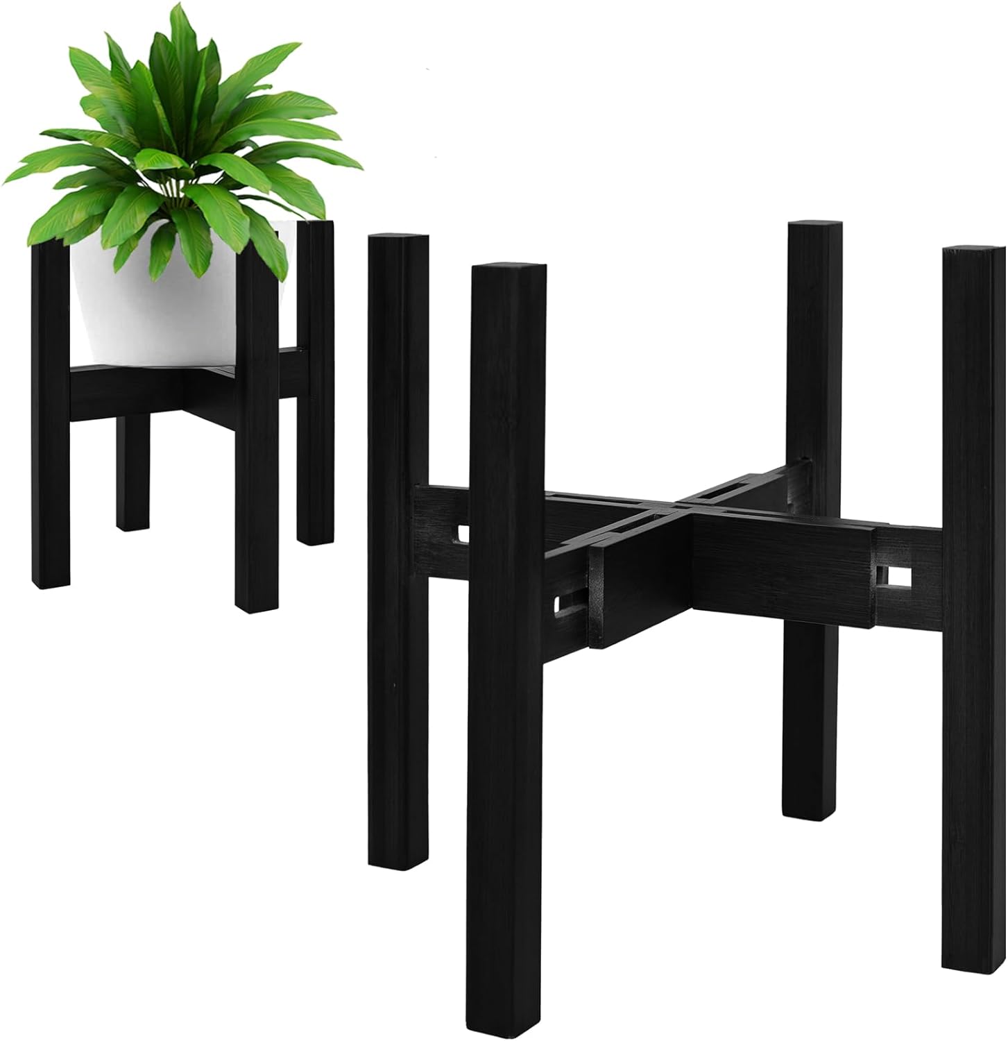 Adjustable Plant Stand Indoor,Bamboo Mid Century M...