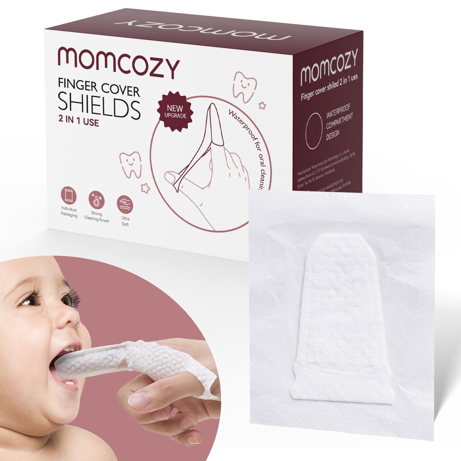 Momcozy Baby Finger Toothbrush, Baby Wipes Toothbrush, Tooth and Gum Wipes Tongu...