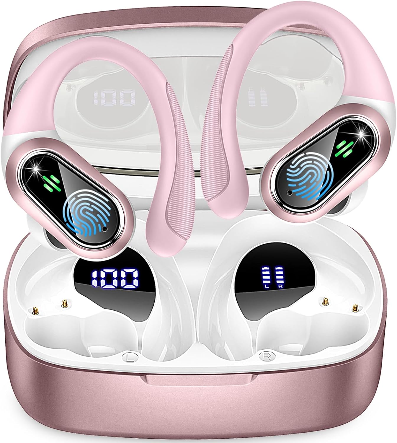 Poounur Wireless Earbuds, Bluetooth 5.3 Sport Head...