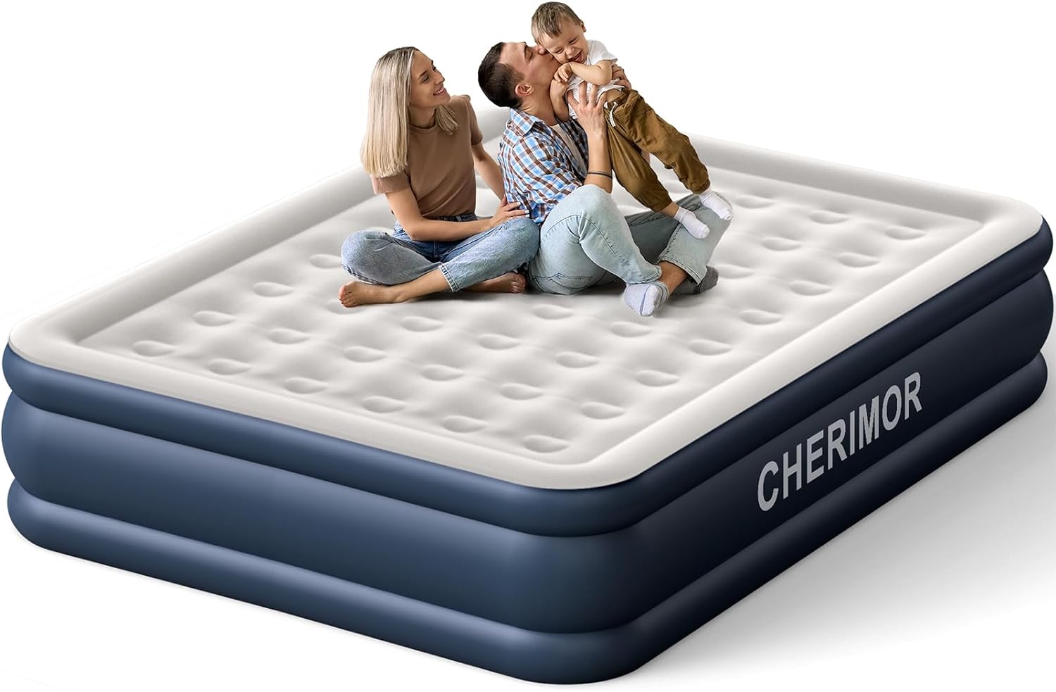King-Size-Air-Mattress with Built-in Pump, 18 inch High Luxury Thicken Sturdy In...